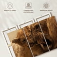 thumbnail image 6 of Elephant Stock Bonding Lions Wall Art - Horizontal Multi Panel Canvas - Living Room Wall Decor - Animal Multi Panel - Black And Orange Decor - 33" x 20", 6 of 8