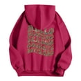 thumbnail image 4 of WEAIXIMIUNG Sweatshirts Grande Taille pour Femmes 3X Carcos Décontracté Col Rond Poche Imprimé Lettres Anglaises Hoodie, 4 of 5