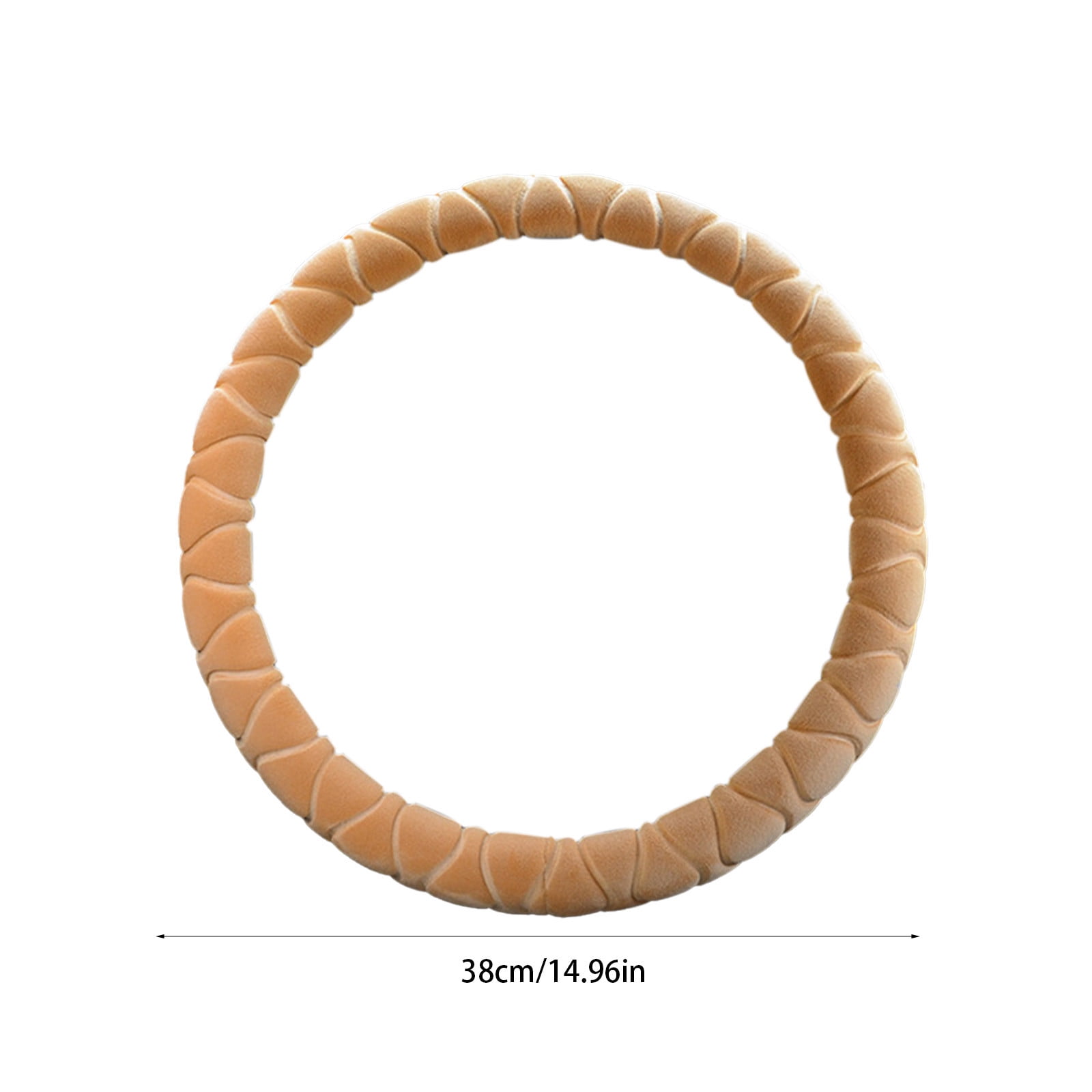 Kbndieu Car Steering Wheel Cover Women Man, Fluffy Plush for Winter Warm, Fuzzy Steering Wheel Protector, Universal 14-15 Inch, Soft & Non-Slip, Lovely Decor Winter Car Accessories (Beige)