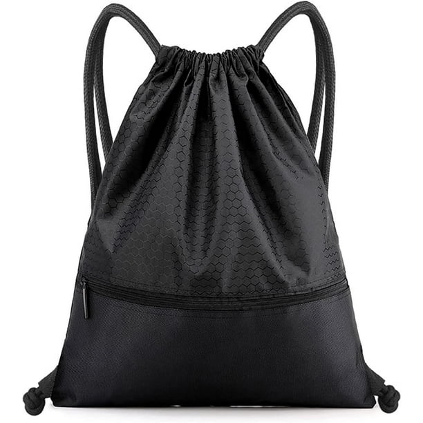 Mochila con cordón, impermeable, con bolsillo con cremallera, para gimnasio, natación, para hombres y mujeres.