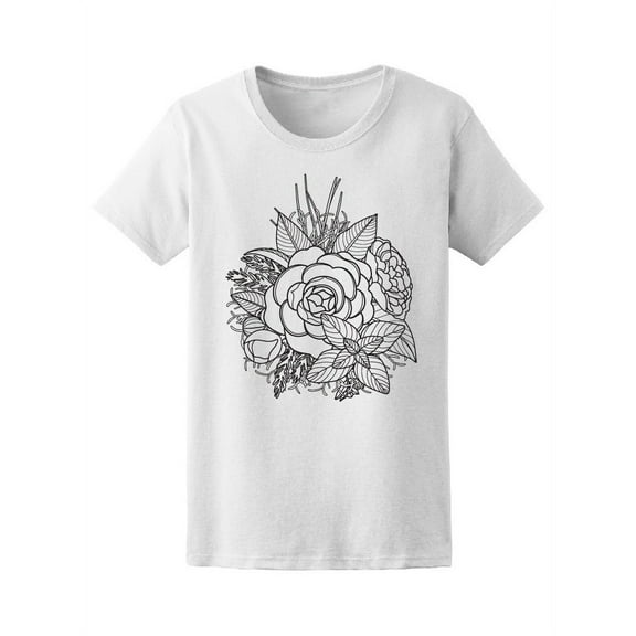 Floral Camellia Sketch Tee Women's -Image by Shutterstock