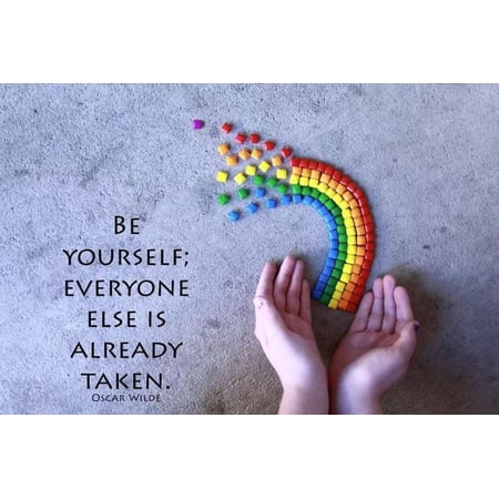 .Decoration Poster.Home Room wall art design.Be yourself inspirational quote 11 x 17 Inch Poster