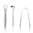 thumbnail image 2 of Jumpingount Raspadores de lengua de acero inoxidable de 3 piezas con estuche de viaje Herramientas de eliminación de mal aliento Kit de mujeres Reutilizable Type2 NO2 Jumpingount  CE001387-01, 2 of 6
