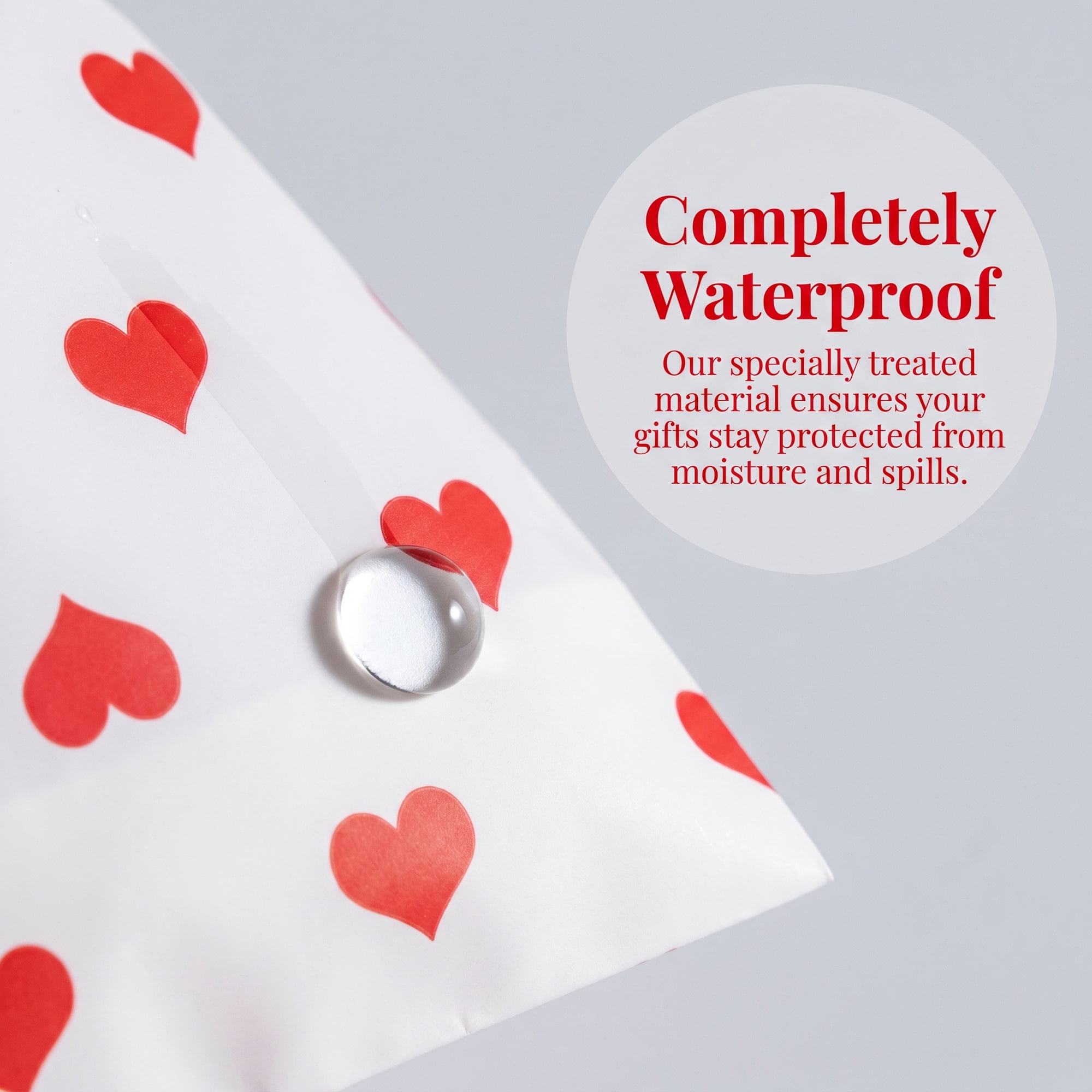 Unique Bargains 10Pcs Waterproof Gift Bags with Handles Red Heart Pattern 4.7" x 6.7"