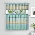 thumbnail image 2 of Abstract Oil Painting Kitchen Curtain Valance 3 Piece Set for Kitchen Curtains and Valance Set Short Curtain Sink Window Decor 36 Inch Small Window Treatment Tier 27.5x36 Length, 2 of 6