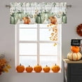 thumbnail image 6 of Fall Pumpkin Valances for Windows, 54 x 18in, Eucalyptus Leaves Flower White Wood Grain Rod Pocket Kitchen Valance Curtain Light Filtering Window Treatments for Living Room Bedroom, 1 Panel, 6 of 7