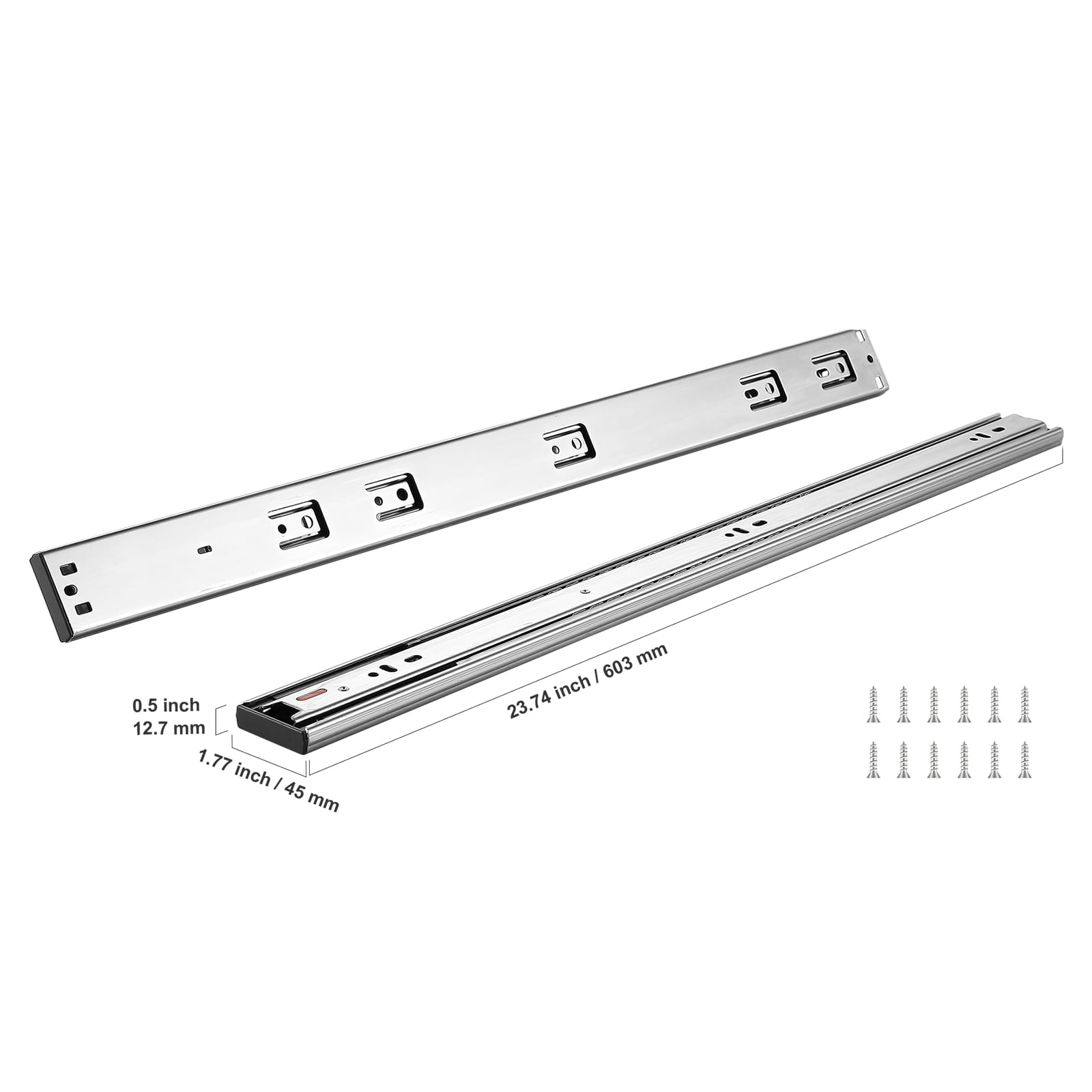 KFFKFF 6 Pairs 24” Soft-Close Drawer Ball Bearing Full Extension 100 Lbs