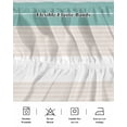 thumbnail image 5 of Turquoise Beige Stripe Wrap Around Bed Skirts for King Bed 18" Drop,Bed Skirt with Adjustable Elastic Belt Dust Ruffle Bed Valance for Bedroom Hotel Modern Art Horizontal Striped Bed Frame Cover, 5 of 7