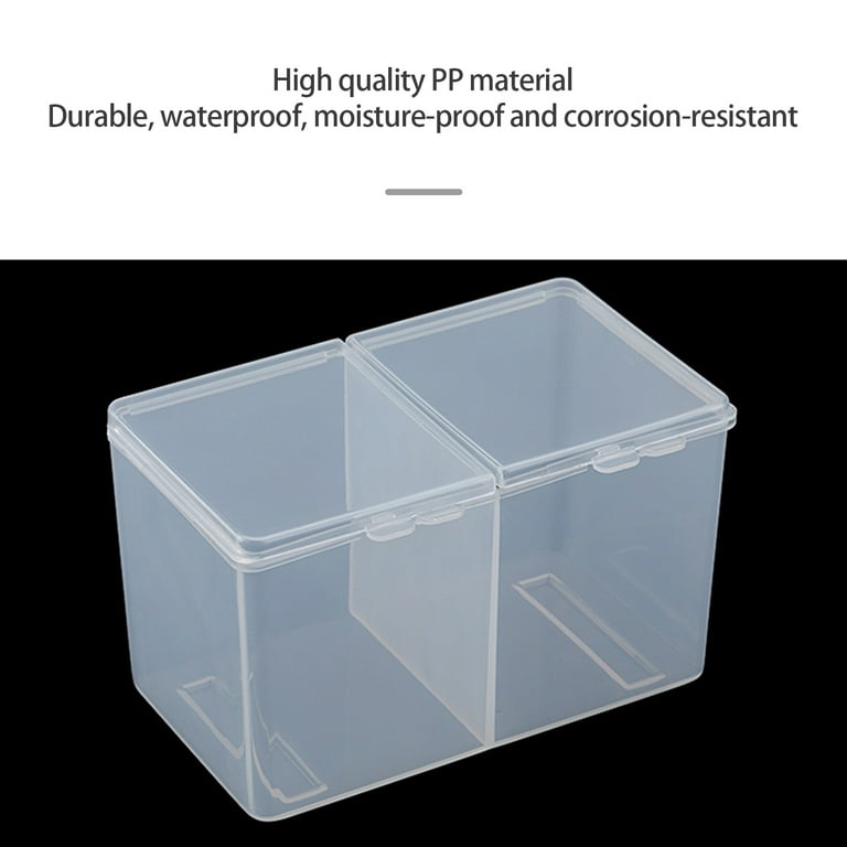 YUNx Storage Box Double Grids Visible Buckle Convenient Creative Storing  Cotton Swab Wear-resistant Transparent Design Nail Charm Organizer Nail  Tools