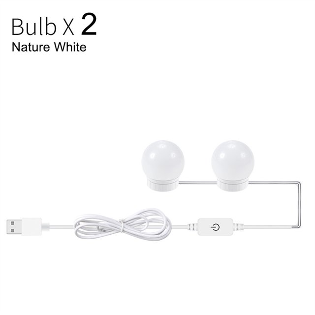 Light Bathroom Makeup Mirror LED Lights Touch Dimming USB Dressing Table Lighting Bulb White ,Widely Use
