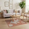 thumbnail image 3 of ODIKA 4'x6' Orange Warm Peach Elegance with Abstract Washable Area Rug Modern Minimalist Design, Serene Nature Motifs Stain Resistant, Low Pile, Easy Care for Dorm Room, Small Living, 3 of 7