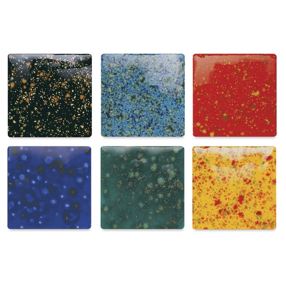 Mayco Lead-Free Jungle Gems Crystal Glazes - Class Pack #1 - Pint, Set of 6