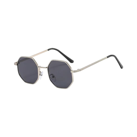 Boyscolos Hexagon Polarized Sunglasses for Women/Men Vintage Octagon Metal Sun Glasses Polygon Glass Square Shades J One Size