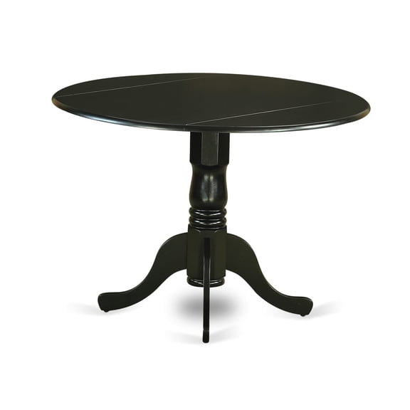 East West Furniture Dublin 5-piece Traditional Wood Dinette Table Set in Black