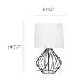 thumbnail image 3 of Simple Designs LT2086-WOB Geometrically Wired Table Lamp, White & Black, 3 of 6