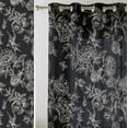 thumbnail image 2 of Vargottam Black Floral And Bird Print Sheer Curtains for Window & Door - 2 Panel Set, 84", Grommet Top, Light Filtering Georgette Drape for Living Room, Bedroom, or Office, 2 of 9