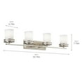 thumbnail image 6 of 5079NI Kichler Lighting Hendrik - 4 light Bath Fixture - with Soft Contemporary inspirations - 7.75 inches tall by 33.75 inches wide-Brushed Nickel, 6 of 6