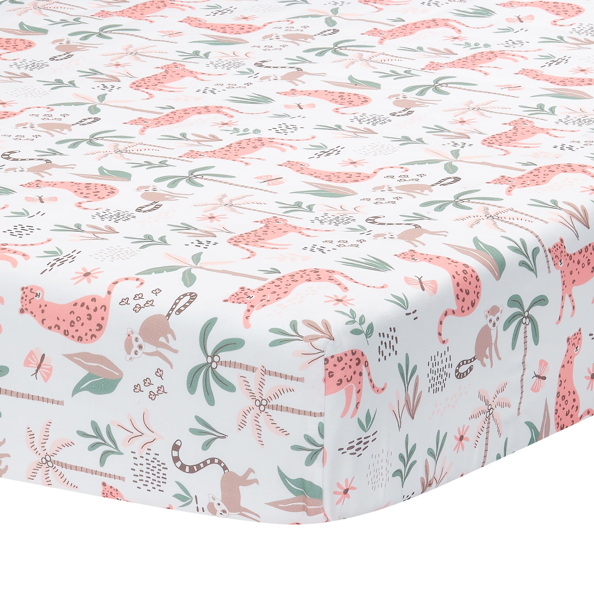 Lambs & Ivy Enchanted Safari Leopard/Lemur Jungle 3-Piece Baby Crib Bedding Set