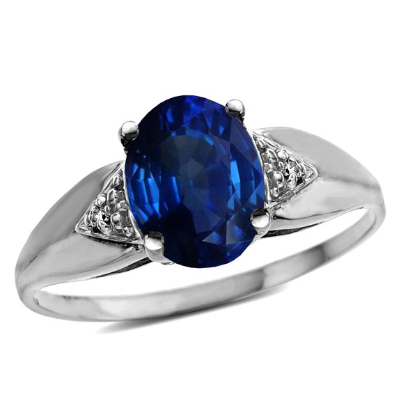 Star K � Oval 9x7 Created Sapphire trillion miracle setting wide band Ring