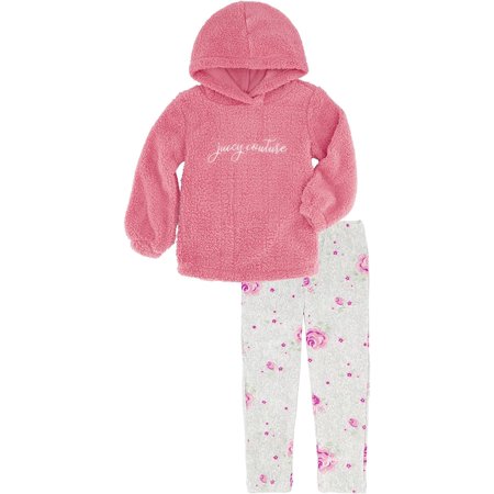 Juicy Couture girls 2 Pieces Leggings Set 6X Wild Rose/ Charcoal Heather