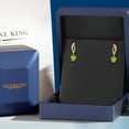 thumbnail image 5 of Gem Stone King 14K Yellow Gold Green Peridot and Lab Grown Diamond Earrings for Women | 1.05 Cttw | Gemstone August Birthstone | Heart Shape 5MM, 5 of 6
