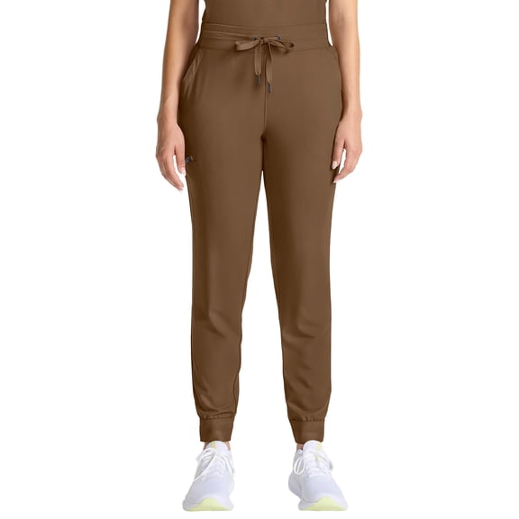 Healing Hands Quest Scrub Pants for Women Jogger Drawstring Mid Rise French Brown 2XL