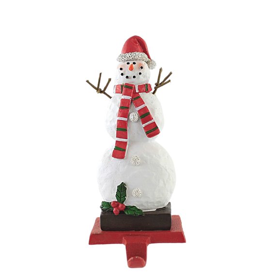 Christmas Snowman Stocking Holder. Resin Winter Hat Hold M2183 Santa Hat
