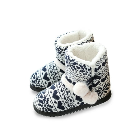

Fangasis Unisex Indoor Warm Winter Booties Slippers Soft House Slippers Plush Slip on Boots Gift