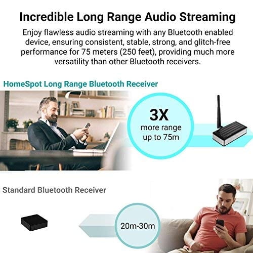 Adaptador de receptor de audio Bluetooth de largo alcance APTX Baja la
