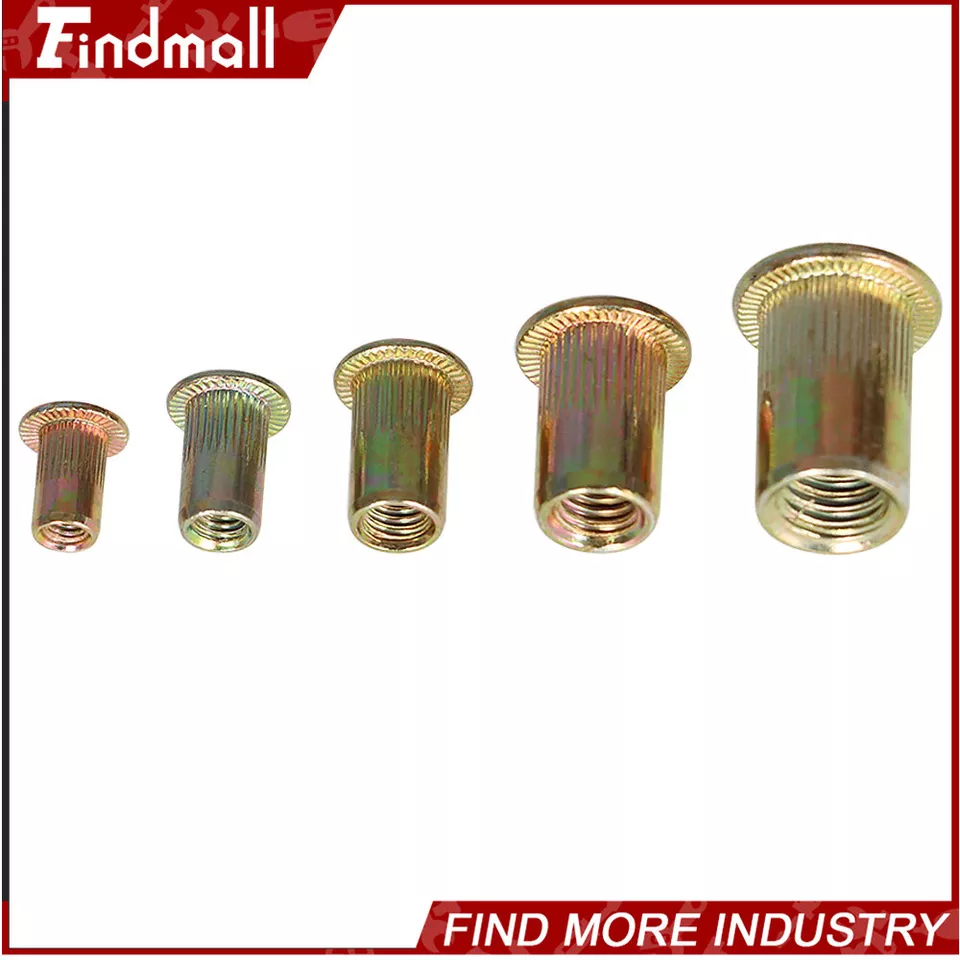 CIRCLE- Findmall 300Pack Zinc Steel Rivet Nut Kit 150Pcs Metric & 150Pcs Sae Rivnut