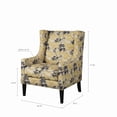 thumbnail image 5 of Barton Wingback Chair - Espresso Finish, Silver Nailheads, 32.5" Wide, Polyester Blend Fabric, Living Room Accent Chair, Birch Wood Legs, Removable Cushion, Comfortable Seating, 5 of 6