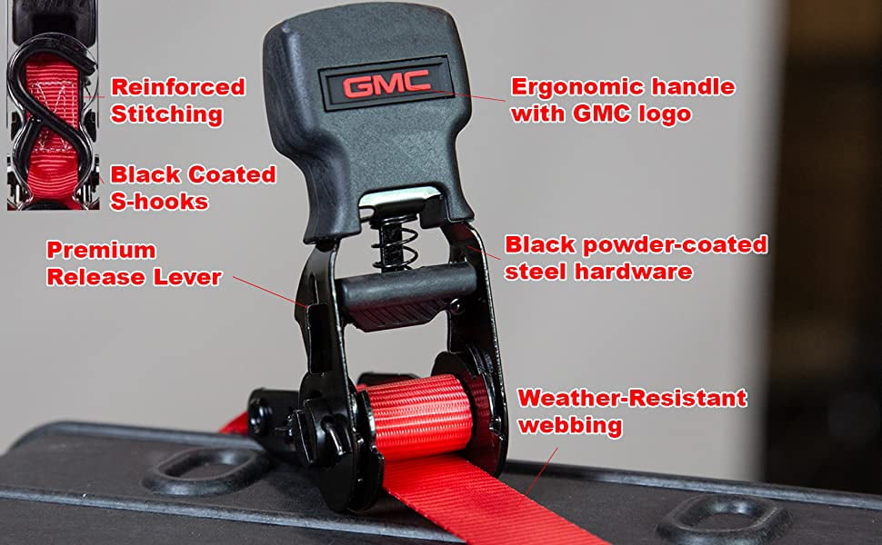 GMC 14 ft. x 1 in. Ratchet Strap Kit (6 Pc) - 1500 LB Break Strength