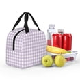 thumbnail image 4 of Bingfone Purple Checkboard Print Lunch Bag Insulated Lunch Box, Small Leakproof Cooler Food Lunch Containers Reusable High Capacity Lunch Tote Bags for Work, Travel, Outdoor, 4 of 5