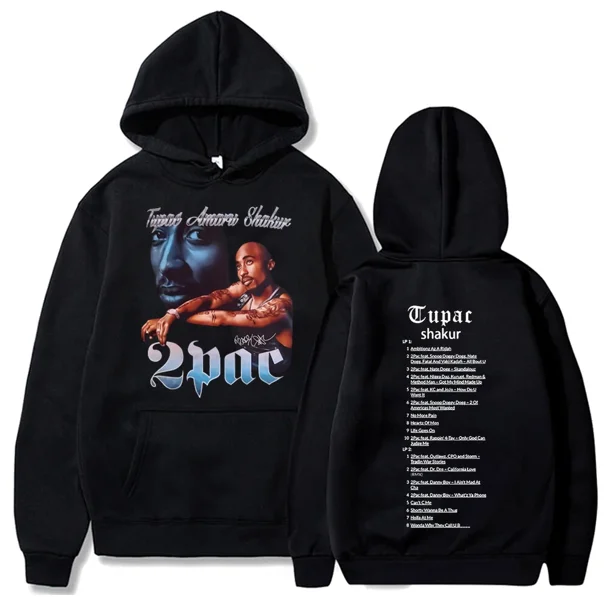Tupac-Sudadera con capucha para hombre y mujer, suéter con