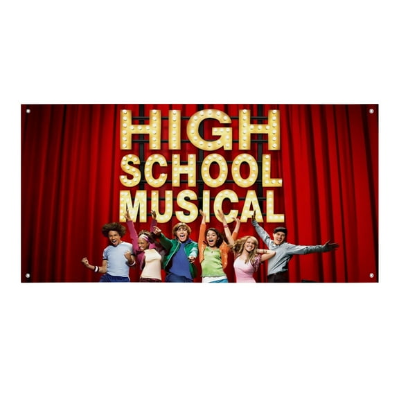 High school musical-Theme Backdrops Banner Birthday Party Decor Supplies Personalized Party Backdrop Decoration,5x3ft（150x90cm）
