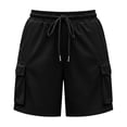 thumbnail image 4 of Gunia Women Cargo Shorts Bermuda Shorts Casual Workwear Shorts With Five Pocket Design Lightweight Shorts With Pockets And Drawstring Hiking Shorts Black 2Xl, 4 of 4