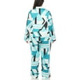 thumbnail image 3 of White Mark Fashion's Plus Size Printed Satin Pajama Set, 3 of 6