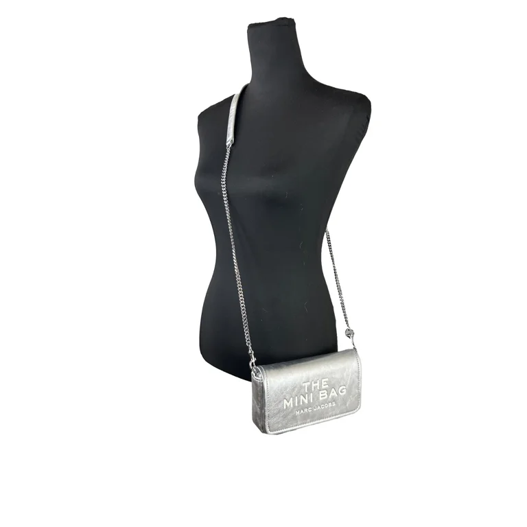 Marc Jacobs The Metallic Leather Chain Mini Bag - Silver
