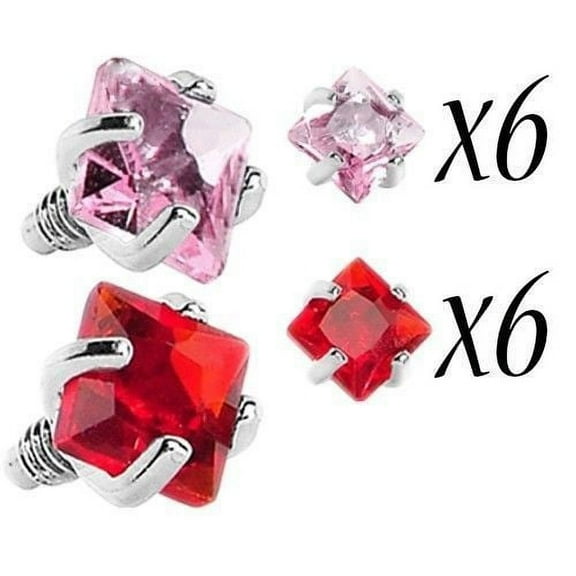 Internally Threaded Prong Set Dermal Tops 12 Pieces