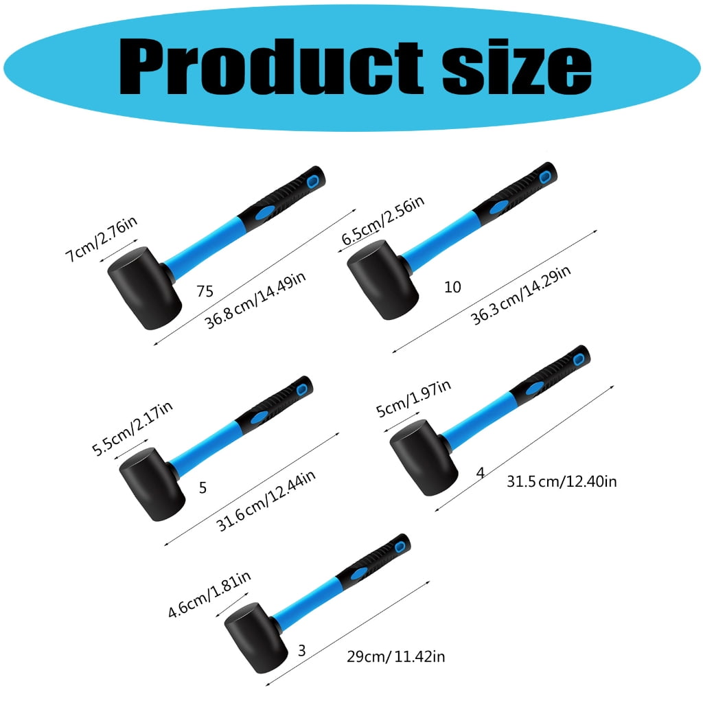 MOMOJIA Nonslip Handle Rubber Construction Hammer Mallets For Precise Flooring Tile Work