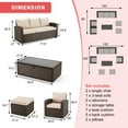 thumbnail image 3 of 6 Pieces Patio Furniture Sets, HOMREST Outdoor Sectional Chair Sofa Cushioned with Coffee Table, Brown, 3 of 7