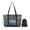 thumbnail image 7 of FORMRS Canvas Laptop Tote Bag for Women with 15.6" Computer Compartments Shoulder Handbag, Blue Tree, 7 of 7