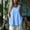 Light Blue, variant on Jacenvly Women's Tops Clearance Women's Spring and Summer Lace Sleeve Round Neck Casual Solid Color Loose Linen Top Womens Sleeveless Tops Fitted