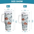 thumbnail image 3 of 40 oz Insulated Stainless Steel Tumbler Double Wall Stainless Steel Tumbler with 2-Way Drinking Watercolor Red Bar Pattern, 3 of 9