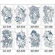 thumbnail image 4 of Temporary Tattoo Sticker, Blue Floral Design 6, 4 of 5