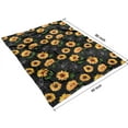 thumbnail image 4 of Black Green Leaf Sunflower Pattern Blanket,Comfortable Soft Flannel Throw Blanket,All Season,Warm Lightweight Blankets for Sofa Bed Couch Living Room Chair,60"x80", 4 of 4