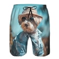 thumbnail image 3 of Pofeuu Stylish Dog in Denim Outfit Prin Men's Swim Trunks Quick Dry Bathing Suit Swimming Board Shorts Mesh Lining Beach Swimwear-Small, 3 of 6