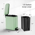 thumbnail image 6 of Small Bathroom Trash Can with Lid Soft Close, Step Pedal, 6 Liter / 1.6 Gallon Stainless Steel Garbage Can with Removable Inner Bucket, Anti-Fingerprint Finish, 6 of 7