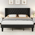 thumbnail image 2 of SHA CERLIN King Size Platform Bed Frame with Fabric Wingback&Tufted Upholstered Headboard, Dark Grey, 2 of 8