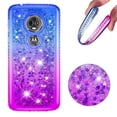 thumbnail image 3 of FIEWESEY For Motorola E5 Plus Case Moto E5 Supra Glitter Case Sparkle Glitter Flowing Liquid Quicksand with Shiny Bling Diamond Women Girls Cute Case For Motorola E5 Plus / E5 Supra - Blue+Purple, 3 of 6